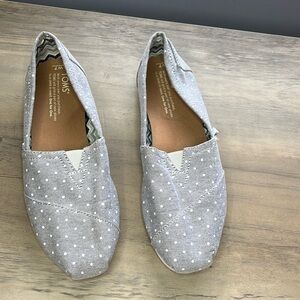 Women’s Cotton Toms Grey Polka Dot Classic Wrap Shoes Flats